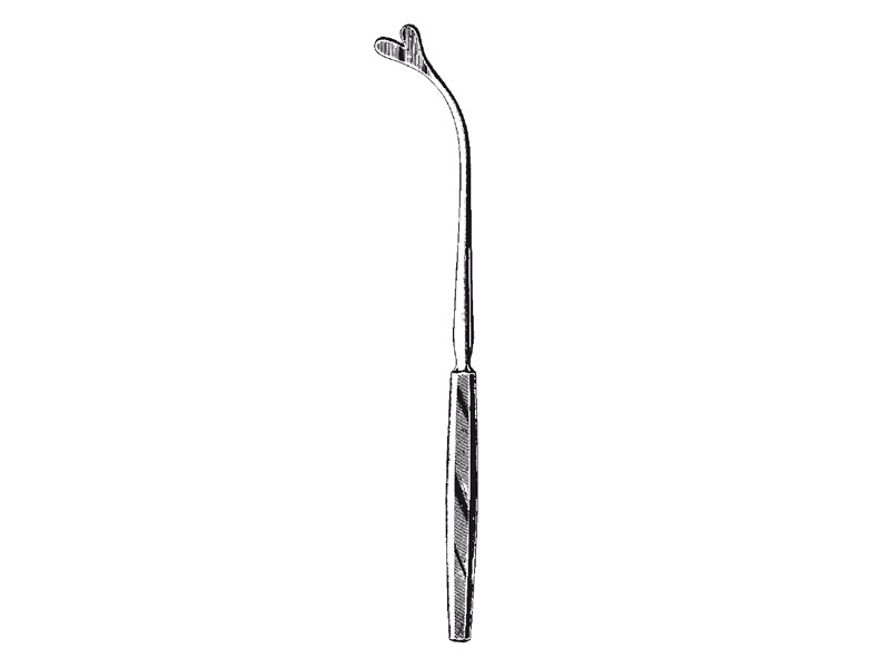 Retractor epiglota REICHERT, curb, L24cm 