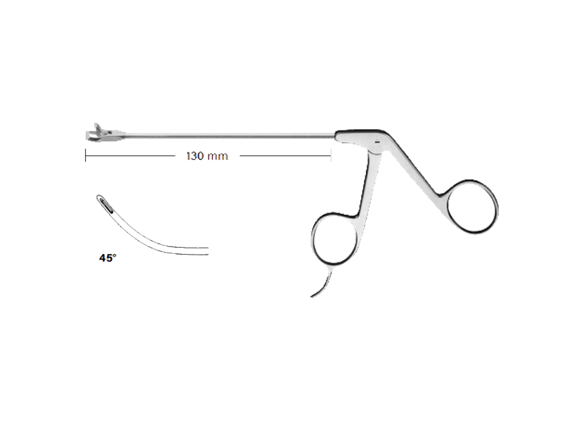 Perforator artroscopie 45 gr. curb dreapta, varf drept zimtat, D3.4mm, L130 