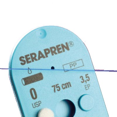 Fir de sutura SERAPREN blue, fara ac, POLIPROPILENA, monofilament, 1 x 75 cm, USP 6/0, 24 buc. 