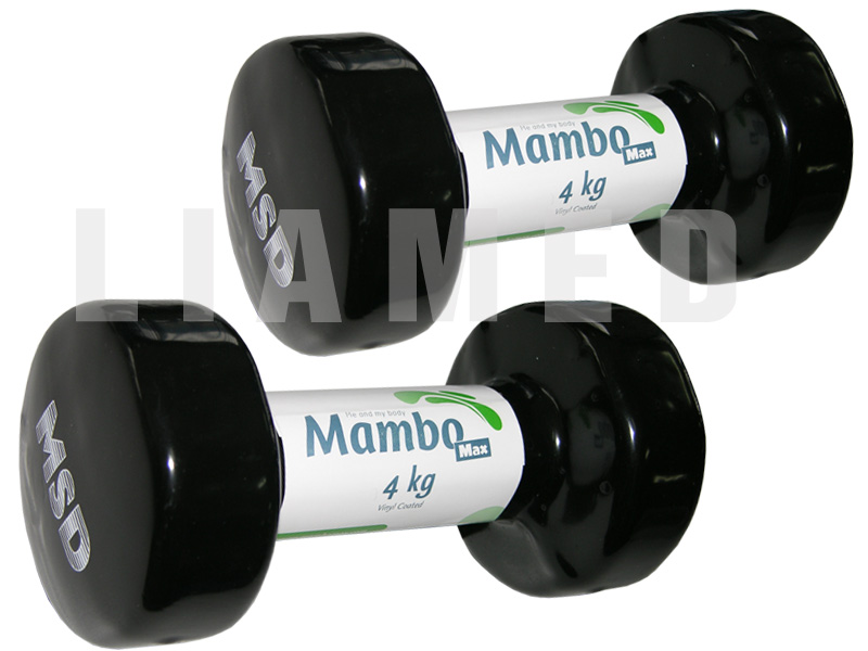 Gantera MAMBO MAX DUMBBELL, neagra, 4kg, set 2buc 