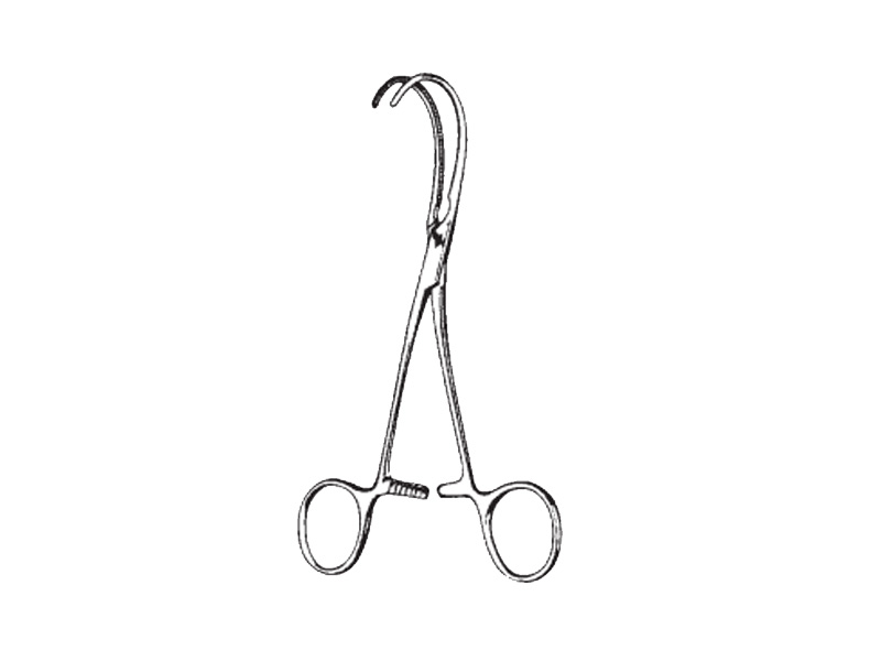 Clema anastomoza DE BAKEY, curba, 17cm 