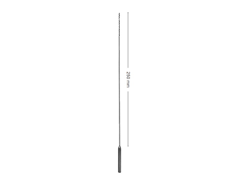 Aplicator vata drept, spiralat si zimtat, pentru microchirurgie laringeala, D2.5mm 