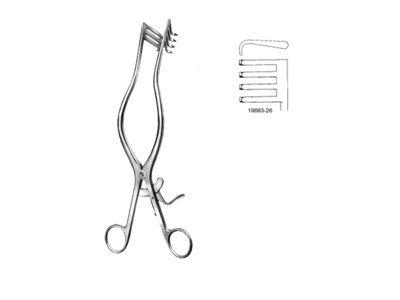 Retractor ADSON, bont, 26,5cm, 80mm 