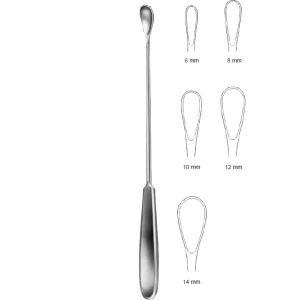 Chiureta uterina GOURDET, bont, L28cm  D12mm