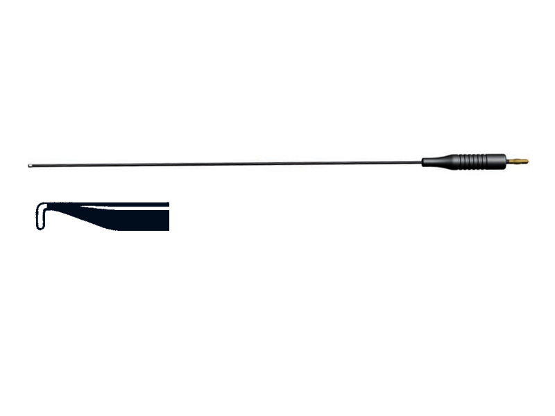 Electrod monopolar HOOK, forma L, maner mic, conector HF, uz pediatric, D2.8mm, L330mm 