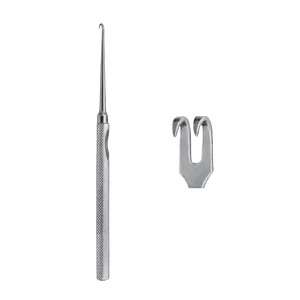 Retractor MANNERFELT, ascutit, 2 dinti, 8x8mm, L15.5cm 