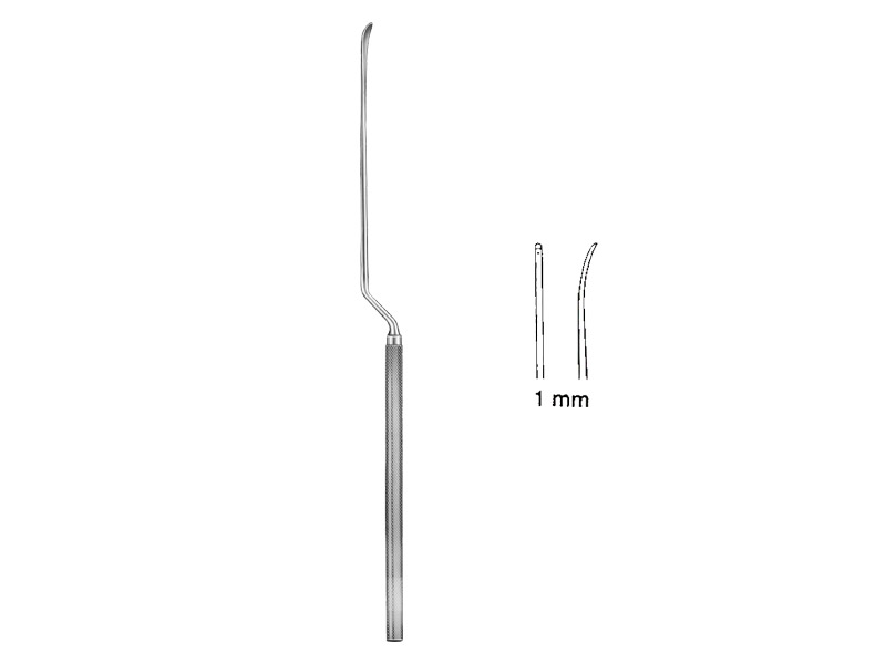 Micro-disector CASPAR, forma de baioneta, varf 1mm, L21cm 