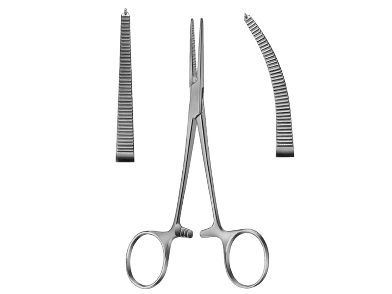 Pensa hemostatica CRILE, 1x2dinti, L14cm  dreapta