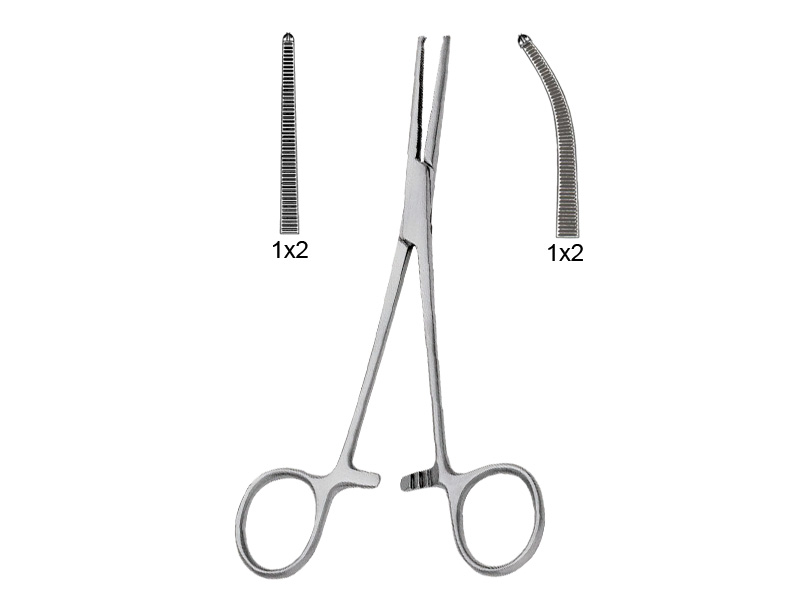 Pensa hemostatica CRILE-RANKIN 1x2dinti  dreapta, L16cm - 