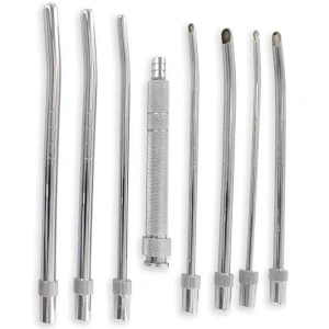 Set 7 canule chiuretaj cu maner 