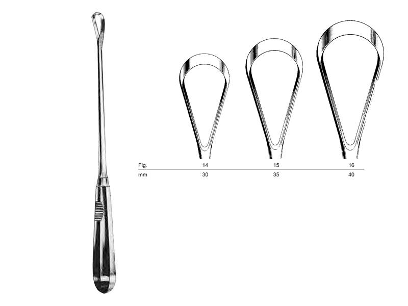 Chiureta uterina BUMM, bont, L35cm  D30mm (Fig 14)