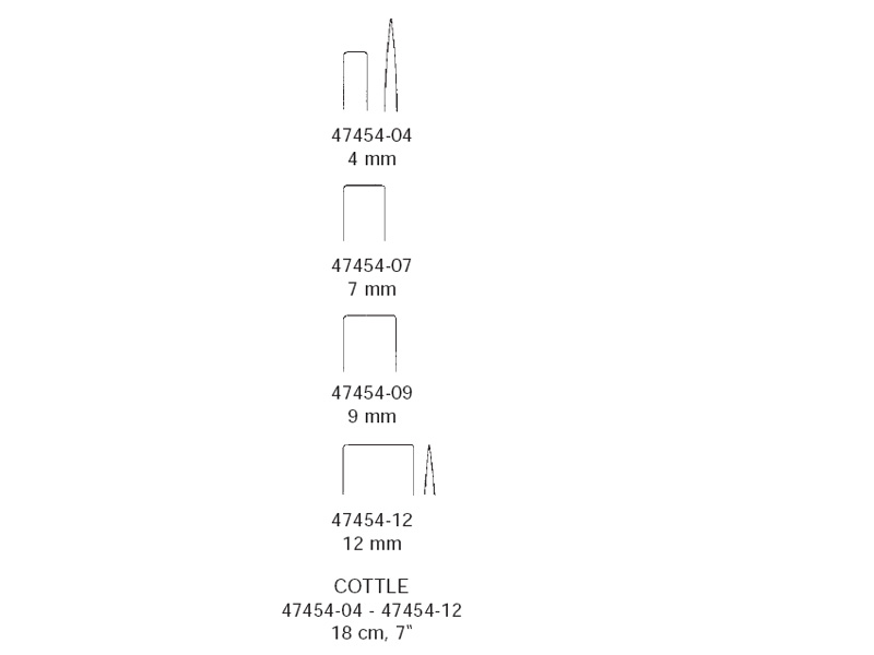 Osteotom rinoplastie COTTLE  drept, 4mm, L18cm