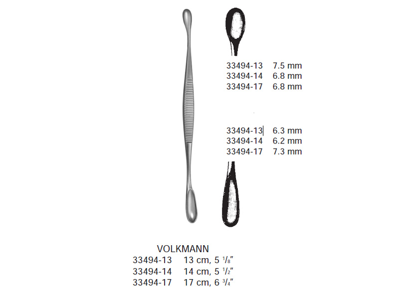 Chiureta osoasa VOLKMANN  D6.3-7.5mm, L13cm