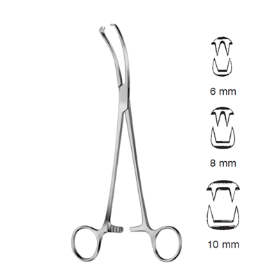 Pensa col uterin MUSEUX, curba, L24cm  6mm - 