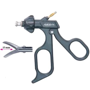Foarfeca METZENBAUM, actiune dubla, curba, maner ergonomic uni fara clichet, cu HF, pivotant, demontabil, falci 17mm, D3mm,  L210mm