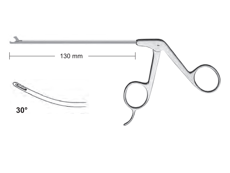 Foarfeca artroscopie HOOK, curba dreapta, tip carlig, cu maner fara arc, 30grd, D3.4mm, L130mm 