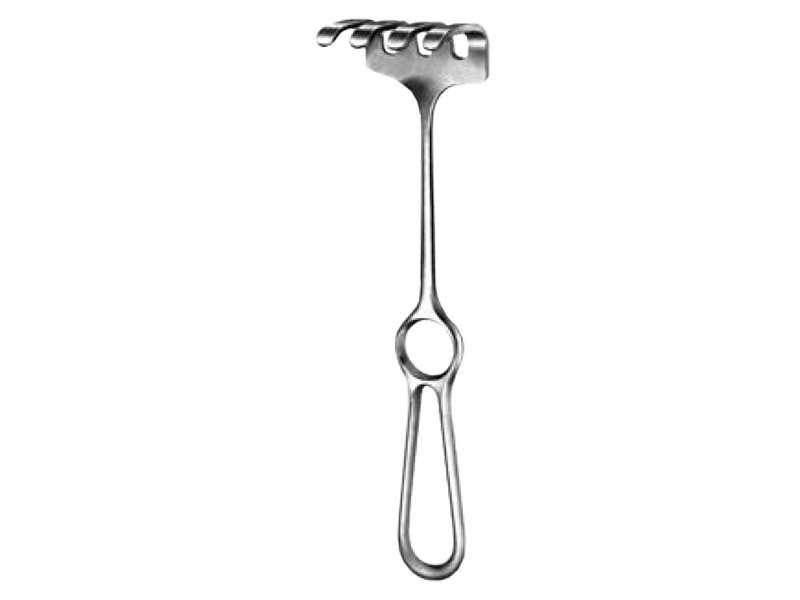 Retractor OLLIER bont 4 dinti, L22.5cm/