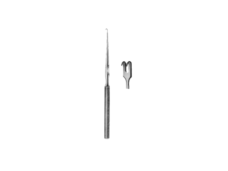 Retractor Lahey, 12cm, 2 dinti, ascutit 