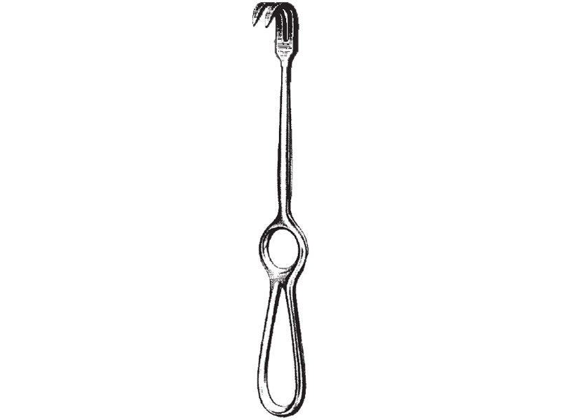 Retractor KOCHER, ascutit, 2 dinti L22cm